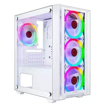 Корпус Ginzzu CL620, mATX, Mini-Tower, USB 3.0, RGB подсветка, белый, без БП (CL620)