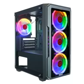 Корпус Ginzzu CL690, mATX, Mini-Tower, USB 3.0, RGB подсветка, черный, без БП (CL690)
