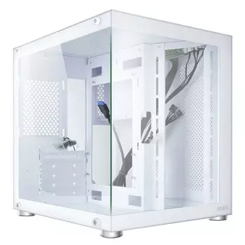 Корпус Ginzzu V200, mATX, Mini-Tower, USB 3.0, RGB подсветка, белый, без БП (18276)