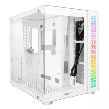 Корпус Ginzzu V580, ATX, Midi-Tower, USB 3.0, RGB подсветка, белый, без БП
