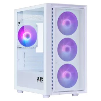 Корпус HAFF Flash, mATX, Mini-Tower, USB 3.0, RGB подсветка, белый, без БП (Flash)