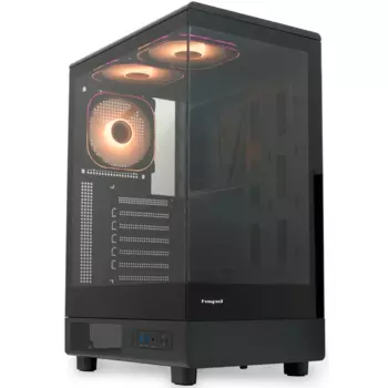 Корпус HSPD F510, ATX, Midi-Tower, 2xUSB 3.0, RGB подсветка, черный, без БП (F510-TGBK-ARGB)