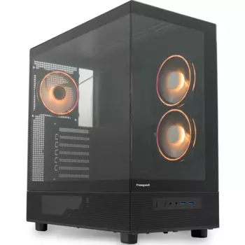 Корпус HSPD F710, EATX, Midi-Tower, 2xUSB 3.0, RGB подсветка, черный, без БП (F710-TGBK-ARGB)
