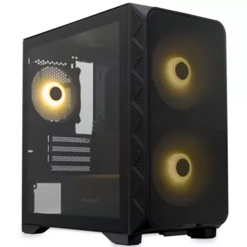 Корпус HSPD M321, mATX, Mini-Tower, 2xUSB 3.0, RGB подсветка, черный, без БП (M321-TGBK-ARGB)