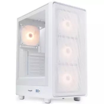 Корпус HSPD M510, ATX, Midi-Tower, 2xUSB 3.0, RGB подсветка, белый, без БП (M510-TGWH-ARGB)