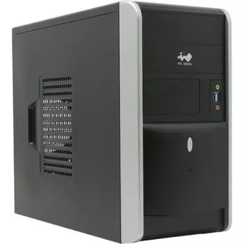 Корпус INWIN EMR007U3, mATX, Mini-Tower, 2xUSB 3.0, черный/серебристый, 500Вт (6120745)