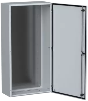 Корпус металлический с монтажной панелью 1.2 м x 60 см x 30 см, IP66, УХЛ1, замок с ключом, серый, IEK TITAN 5 ЩМП-120.80.40 (TI5-10-N-120-080-040-66)