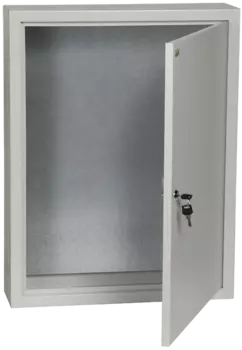 Корпус металлический с монтажной панелью 395мм x 310мм x 220мм, IP31, УХЛ3, замок с ключом, серый, IEK ЩМП-1-0 (YKM40-01-31)