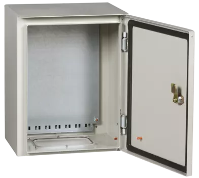 Корпус металлический с монтажной панелью 395мм x 310мм x 220мм, IP54, У1, замок с ключом, серый, IEK ЩМП-1-2 (YKM42-01-54-P)
