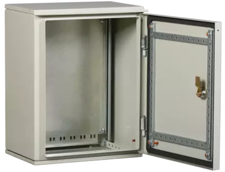 Корпус металлический с монтажной панелью 395мм x 310мм x 220мм, IP65, У1, замок с ключом, серый, IEK GARANT ЩМП 1-0 74 У1 (YKM40-01-65)