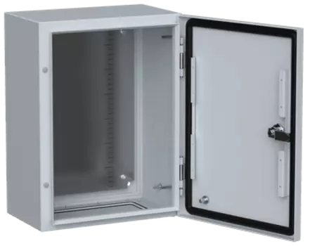 Корпус металлический с монтажной панелью 40 см x 30 см x 20 см, IP66, УХЛ1, замок с ключом, серый, IEK TITAN 5 ЩМП-40.30.20 (TI5-10-N-040-030-020-66)