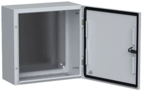 Корпус металлический с монтажной панелью 40 см x 40 см x 20 см, IP66, УХЛ1, замок с ключом, серый, IEK ЩМП-40.40.20 (TI5-10-N-040-040-020-66)