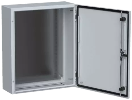 Корпус металлический с монтажной панелью 60 см x 50 см x 20 см, IP66, УХЛ1, замок с ключом, серый, IEK TITAN 5 ЩМП-60.50.20 (TI5-10-N-060-050-020-66)