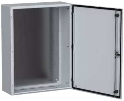 Корпус металлический с монтажной панелью 80 см x 60 см x 30 см, IP66, УХЛ1, замок с ключом, серый, IEK TITAN 5 ЩМП-80.60.30 (TI5-10-N-080-060-030-66)