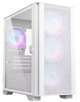 Корпус MONTECH AIR 100 ARGB, mATX, Mini-Tower, 2xUSB 3.0, RGB подсветка, белый, без БП (AIR-100-ARGB-W)