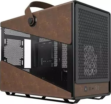 Корпус MONTECH Heritage, mATX, Mini-Tower, 2xUSB 3.0, USB Type-C, черный/коричневый, без БП (HERITAGE (B))