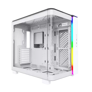 Корпус MONTECH KING 95, ATX, Midi-Tower, 2xUSB 3.0, RGB подсветка, белый, без БП (KING 95)