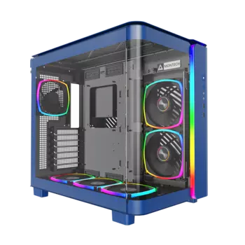 Корпус MONTECH KING 95 PRO, ATX, Midi-Tower, 2xUSB 3.0, RGB подсветка, голубой, без БП (KING 95 PRO)