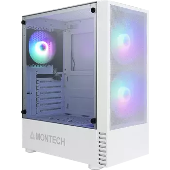 Корпус MONTECH X2 MESH, ATX, Midi-Tower, USB 3.2, RGB подсветка, белый, без БП