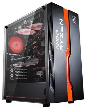 Корпус MSI MAG VAMPIRIC 011C, ATX, Midi-Tower, USB 3.0, черный, без БП