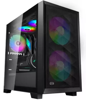 Корпус PCCOOLER C3D310 BK ARGB, mATX, Mini-Tower, 2xUSB 3.0, RGB подсветка, черный, без БП (C3D310 BK ARGB)