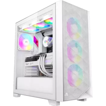 Корпус PCCOOLER C3D510 WH ARGB, ATX, Midi-Tower, 2xUSB 3.0, RGB подсветка, белый, без БП (C3D510-WHP3-GL)