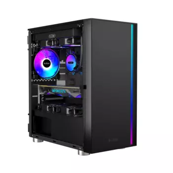 Корпус PCCOOLER LM300 ARGB BK, mATX, Mini-Tower, USB 3.0, RGB подсветка, черный, без БП (LM300 ARGB BK)