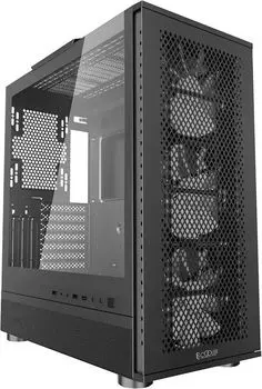 Корпус PCCOOLER ME200 MESH BK, ATX, Midi-Tower, USB 3.0, черный, без БП (C3-A520BKP3-GL)
