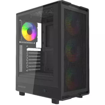 Корпус PowerCase Mistral A4B, ATX, Midi-Tower, USB 3.0, RGB подсветка, черный, без БП (CMAB-L4)