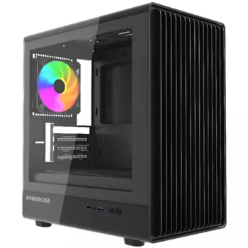 Корпус PowerCase Mistral Micro C4B ARGB, mATX, Mini-Tower, USB 3.0, RGB подсветка, черный, без БП (CMMCB-A4)
