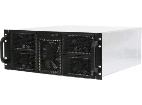 Корпус Procase RE411-D0H17-FE-65, E-ATX, 4U RM, без БП, черный/серебристый (RE411-D0H17-FE-65)