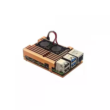 Корпус Qumo RS011 для Raspberry Pi 4, золотой (RS011)