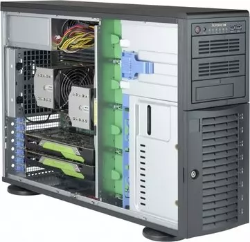 Корпус Supermicro 743AC-1K26B-SQ, E-ATX, 4U Tower, 8x3.5/2.5 HS, 1x1200Вт, черный (CSE-743AC-1K26B-SQ)