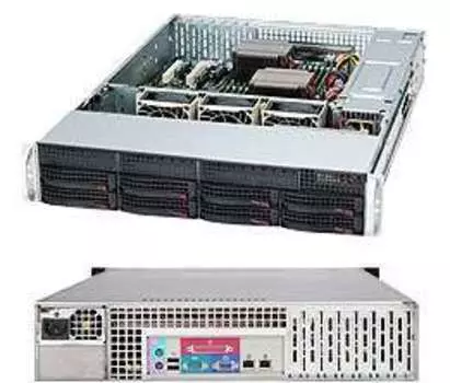 Корпус Supermicro 825TQC-600LPB, EE-ATX, 2U RM, 8x3.5 HS, 1x600W, черный (CSE-825TQC-600LPB)