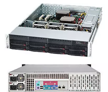 Корпус Supermicro 825TQC-R1K03LPB, E-ATX, 2U RM, 8x3.5 HS, Redundant 2x1000 Вт, черный (CSE-825TQC-R1K03LPB)