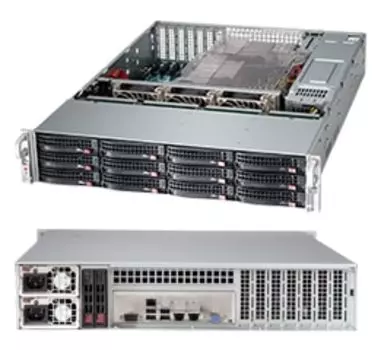 Корпус Supermicro 826BE1C4-R1K23LPB, E-ATX, 2U RM, 12x3.5 HS, Redundant 2x1200 Вт, черный (CSE-826BE1C4-R1K23LPB)