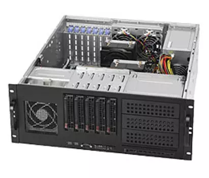 Корпус Supermicro 842TQC-668B, E-ATX, 4U RM, 5x3.5 HS, 1x668 Вт, черный (CSE-842TQC-668B)
