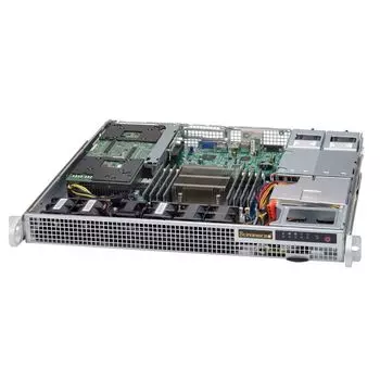 Корпус Supermicro CSE-514-R407W, Proprietary, 1U RM, Redundant 2x400 Вт, серебристый (CSE-514-R407W)