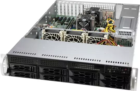 Корпус Supermicro LA25TQC-R609LP, EE-ATX, 2U RM, 8x3.5/2.5 HS, Redundant 2x600 Вт, черный (CSE-LA25TQC-R609LP)