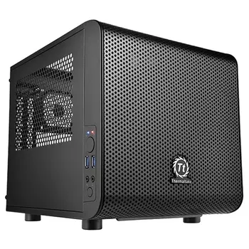 Корпус Thermaltake Core V1, mini-ITX, Micro-Tower, 2xUSB 3.0, черный, Без БП (CA-1B8-00S1WN-00) (Плохая упаковка)