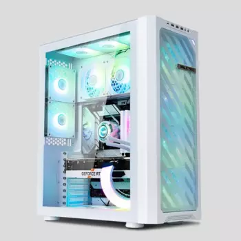 Корпус Valkyrie VK02 Lite, EATX, Midi-Tower, 2xUSB 3.0, USB Type-C, RGB подсветка, белый, без БП (VK_VK02-WH-LITE)