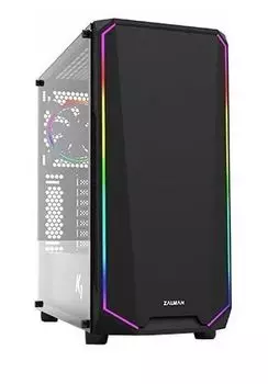 Корпус Zalman k1 rev.B, ATX, Midi-Tower, 2xUSB 3.0, RGB подсветка, черный, без БП