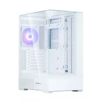 Корпус Zalman P40 Prism, ATX, Midi-Tower, 2xUSB 3.0, USB Type-C, RGB подсветка, белый, без БП (P40 Prism White)