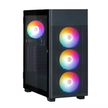 Корпус Zalman S5 NEO BLACK, ATX, Midi-Tower, USB 3.0, RGB подсветка, черный, без БП (S5 NEO BLACK)