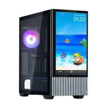 Корпус Zalman Z10 DS, ATX, Midi-Tower, 2xUSB 3.0, USB Type-C, RGB подсветка, черный, без БП (Z10 DS Black)