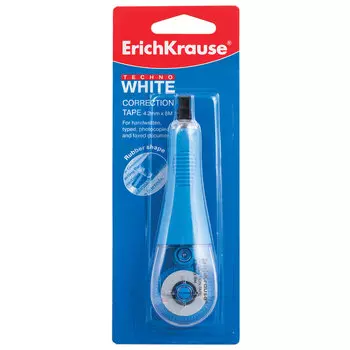 Корректор лента Erich Krause Techno White, 4.2ммx8м, корпус голубой (21887)