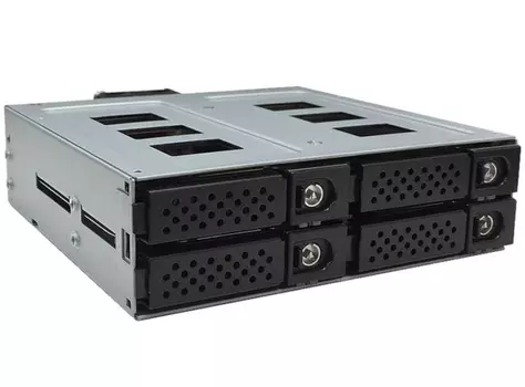 Корзина Procase, 4x2.5" в отсек 5.25" HS, черный (G2-104-SATA3-BK)