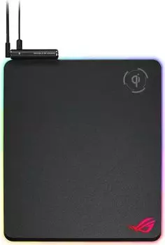 Коврик для мыши Asus ROG Balteus Qi, игровой, 370х320х7.9мм, черный (90MP0120-B0UA00)