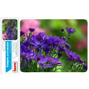 Коврик для мыши Buro Цветы1, 230x180x2мм, принт (BU-M20012)