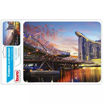 Коврик для мыши Buro Город, 230x180x2мм, принт (BU-M80007)